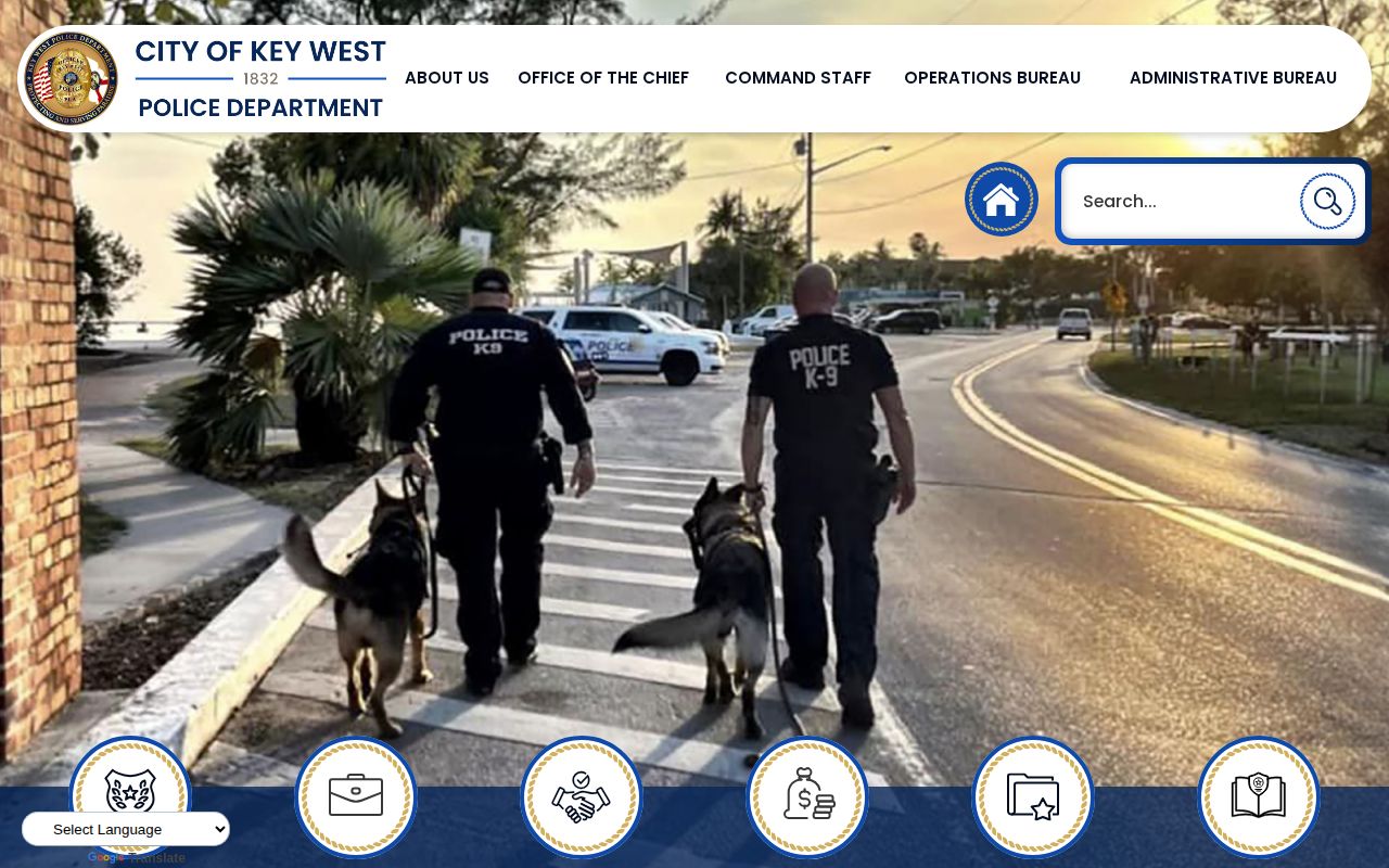 Key West Police Department arrest records and department news page in Monroe County