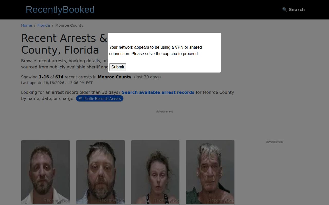 Unofficial Monroe County mugshot news archive
