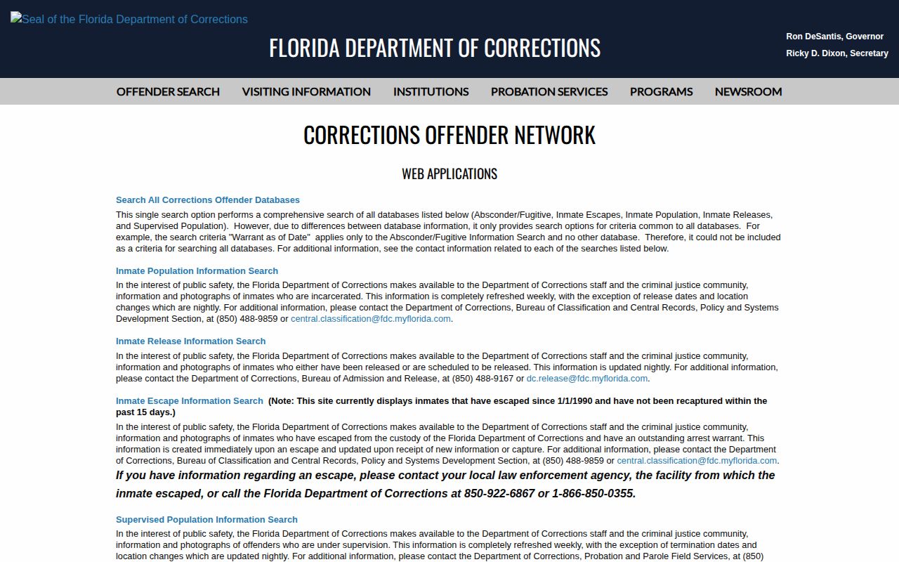 Florida offender photo search for Monroe County cases